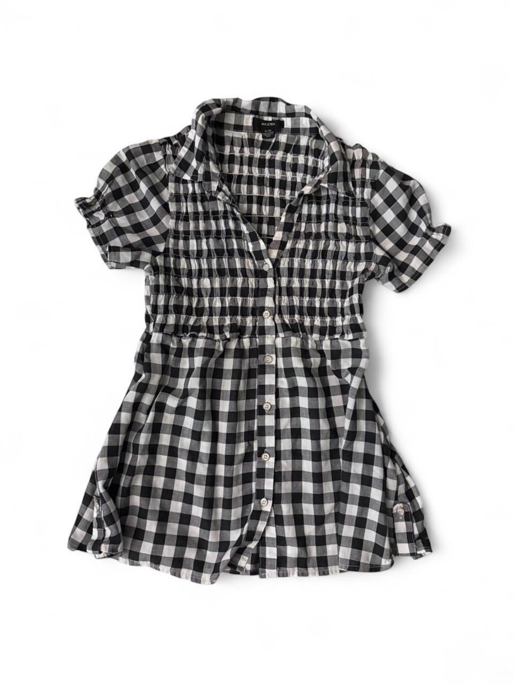 majora y2k gingham babydoll top